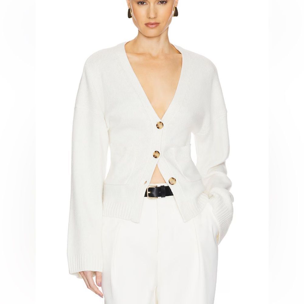 HELSA Sanna Cardigan Ivory
White Button-Up sweater Revolve NWT $298 S